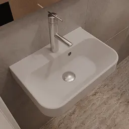 Раковина матова підвісна Amidicon Comfort 45 450x300 з литого каменю COMFORT_45_MAT, Білий матовий - мініатюра 7