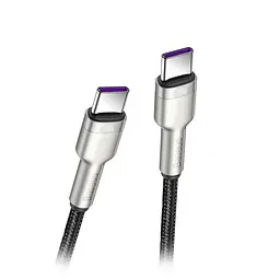 Кабель Baseus Cafule Cable USB-C to USB-C Cable 100W 2m Silver (CATKLF-X09) - мініатюра 2