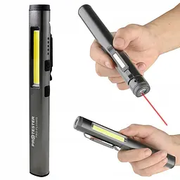 Ліхтарик світлодіодний алюмінієвий (COB+LED) з УФ, лазером та магнітом Pen Light PROTESTER hoz0014485 - мініатюра 2