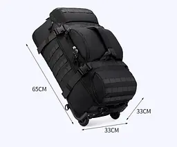 Велика сумка-рюкзак 3 в 1 на колесах Solve чорна 70 л (KT7007102) - мініатюра 4