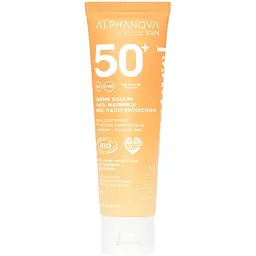 Сонцезахисний крем для обличчя Alphanova Organic Sun SPF 50+ з гіалуроновою кислотою матовий фініш 50 г