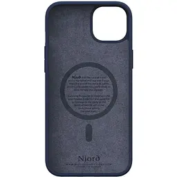 Чохол-накладка Njord Salmon Leather MagSafe Case Blue для iPhone 15 Plus (NA52SL01) - мініатюра 5