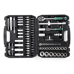 Набір насадок та інструментів Premium Pro CrV 1/4" 1/2" 72Т з тріскачкою 94 шт. 30412 - мініатюра 2