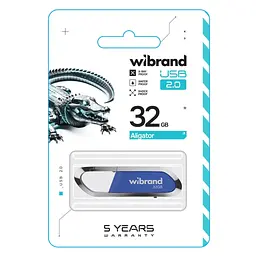 USB флеш накопичувач Wibrand 32GB Aligator Blue USB 2.0 (WI2.0/AL32U7U) - мініатюра 2