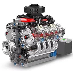 Конструктор двигун Mould King V8 Chevrolet Chevy LSX454 моторозований дитячий мотор шевроле 487 деталей - мініатюра 3