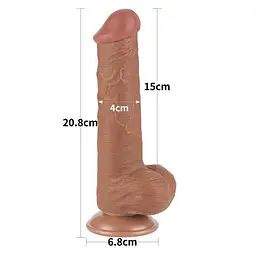 Фалоімітатор - Sliding-Skin Dual Layer Dong 8" Brown #3 - мініатюра 3