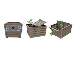Контейнер для зберігання овочів SCORTA BOX, 23,5x28x20h, 9л сіро-бежевий - мініатюра 4