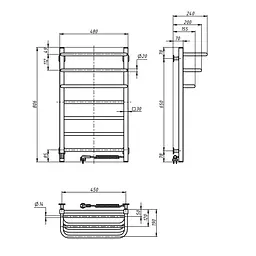 Електрична рушникосушка Navin Fortis 480x800 Sensor права 12-228153-3680, Хром, Праве, Електронний - мініатюра 5