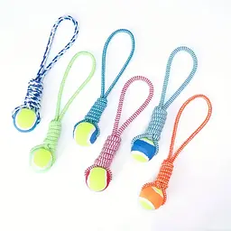 Інтерактивна іграшка для собак Derby Dog Rope Toy with Tennis - мініатюра 2
