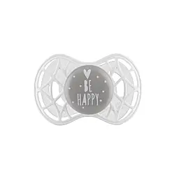 Пустушка Nuvita 7084 Air55 Cool ортодонтична 6m+ BE HAPPY сіра NV7084PG - мініатюра 2