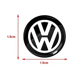 Наклейка з логотипом Volkswagen №1 для автоключів d=15 мм Пластикова об'ємна (Завод) - мініатюра 2