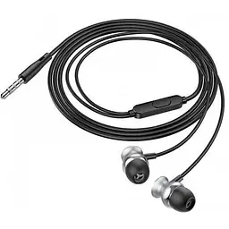 Навушники Hoco Fountain metal універсальні earphones with microphone M106 чорні - мініатюра 3