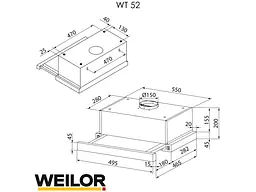 Витяжка телескопічна WEILOR WT 52 WH - мініатюра 4