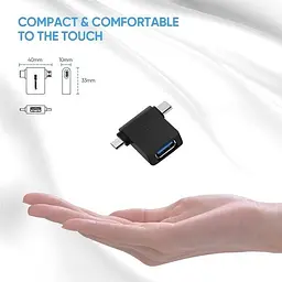 Адаптер Ugreen 2 in 1 Adapter microUSB Male + USB Type-C Male to USB 3.0 Female OTG Black (30453) - мініатюра 2