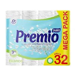 Туалетная бумага Диво Premio Bianco 3 слоя 32 рулона (4820003837665)