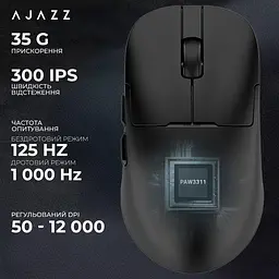 Миша бездротова Ajazz AJ159P MC Чорний (AJ159P-MC-B) - мініатюра 10