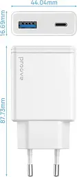 Мережевий зарядний пристрій Proove Slender Type-C + USB 45W white (WCSL45110002) - мініатюра 3