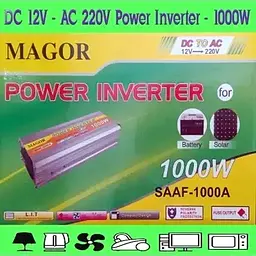 Автоінвертор 12 V-220 V 1000 W перетворювач напруги 12 V-220 V 1000 Вт Power Inverter Magor - мініатюра 4