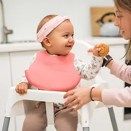Нагрудник BabyOno м'який з регульованою застібкою 32x23 см рожевий (835/04) - мініатюра 3