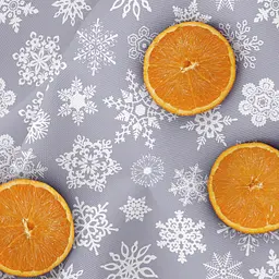 Скатертина Cosas Snowflakes CS2 водовідштовхувальна 100х100 см різнобарвна (Cloth_SnowflakesWhiteGrey_DUK_100x100) - мініатюра 3