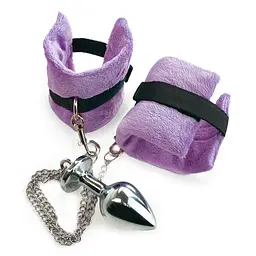 Наручники з металевою анальною пробкою Art of Sex Handcuffs with Metal Anal Plug, M, Purple Art of Sex SO6183 92994 - мініатюра 1