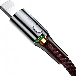 Кабель Baseus C-shaped Light Intelligent Power-off Cable USB to Lightning 2A 1m CALCD-01 Black - мініатюра 4