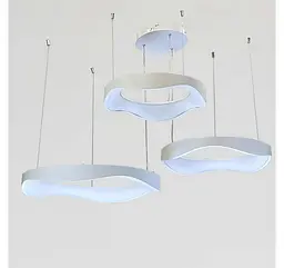 Світлодіодна люстра підвісна Artlight 2460/42+52+62WH з трьома хвилеподібними кільцями, 200W - мініатюра 3