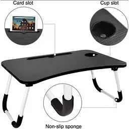 Складаний столик підставка для ноутбука в ліжко Laptop table з підстаканником в асортименті - мініатюра 5