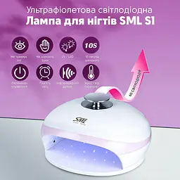 Лампа для манікюру SML S1 180 Вт 60led Рожево-білий - мініатюра 3