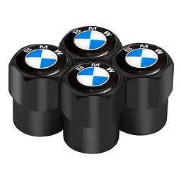 Ковпак вентиля колеса BMW БМВ 4 шт Тюнінг Чорні - мініатюра 3
