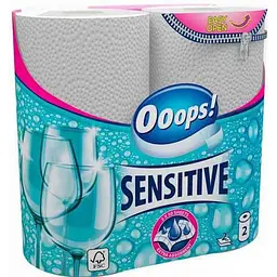 Рушники Ooops! Sensitive двошарові 50 відривів 2 рулони