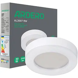 Світильник світлодіодний Ardero AL3007-RW 30W 5000К IP65 круг білий (80216)