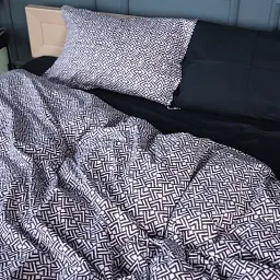 Дитячий комплект постільної білизни MirSon Сатин 22-1386 Geometric Black 110х140 см чорно-білий (2200010472943) - мініатюра 2