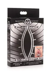 Затискач для статевих губ Master Series Spread'Em Poker Vagina Clamp with Adjustable Pressure Screws - мініатюра 6