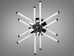 Світлодіодна люстра Diasha 2531WH+BK dimmer, димер, пульт, 80 W, 67 см, 13-19m2 - мініатюра 3
