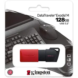 USB флеш-накопичувач Kingston DataTraveler Exodia M 128GB USB-A 3.2 Black/Red (DTXM/128GB) [71704] - мініатюра 3