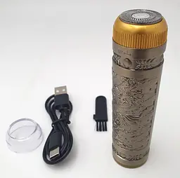 Акумуляторна міні бритва металева дорожня USB електробритва бездротова роторна Mini Shaver Alstow NS-701 - мініатюра 1