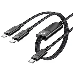 Кабель для передачі даних C5-11 USB-C to 2xUSB-C 100W (1.2 m) Black Acefast teh0030041