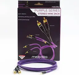 Інтерфейсний кабель MiniJack 3.5 mm-2хRCA Melodika MDMJ2-R20 Purple Cable 2m - мініатюра 5