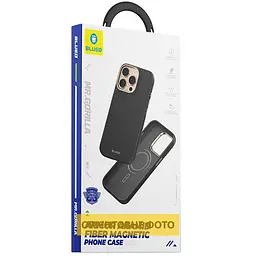 TPU+PC чохол Blueo Aramid Fiber with Magnetic Fit для Apple iPhone 16 Pro Max (6.9") Black - мініатюра 2