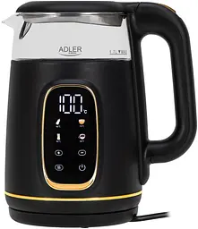 Електрочайник Adler AD 1305 чорний золотистий 1850-2200Вт/ 1.7л/