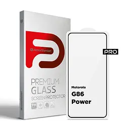 Захисне скло на Motorola G86 Power 5G з олеофобним покриттям, Pro, повне проклеювання, антистатичний і пиловідштовхуючий шар, 9H, самоклеючеся, 2.5D, на весь екран, антистатичний клей, ArmorStandart (ARM86588)