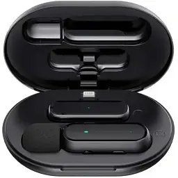Мікрофон K60 Lightning бездротовий петличний приймач + мікрофон + зарядний кейс Black (17618) - мініатюра 3