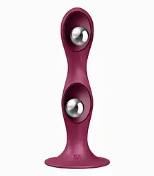Фалоімітатор Satisfyer Double Ball-R 17.7 см бордовий - мініатюра 2