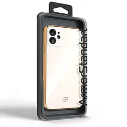 Чехол-накладка для Apple iPhone 11, Replica MagSafe, золотой, противоударный защитный чехол с магнитным кольцом MagSafe, защита всего корпуса, TPU+PC, зеркальный, выступающий бортик вокруг экрана, ArmorStandart (ARM76167) - мініатюра 5