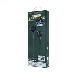Дротові навушники Remax RM-711a TYPE-C Wired Earphone for Music & Call, 1.2m, black - мініатюра 2