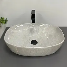 Умивальник VBI Olbia grey stone glossy накладний VBI-014302, Мрамор - мініатюра 1