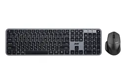 Комплект бездротова клавіатура та миша 2E MK-440 Grey-Black WL/BT, EN/UK - мініатюра 1