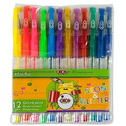 Набір гелевих ручок 12 кольорів NEON+GLITTER (ZB.2204-99)
