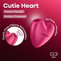 Стимулятор Satisfyer Cutie Heart Battery Series Вакуумний -серце з вібрацією - мініатюра 6